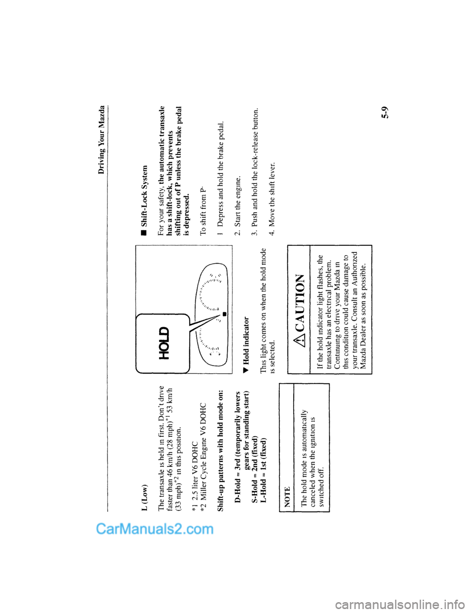 MAZDA MODEL MILLENIA 2001 Owners Manual (in English) MAZDA MODEL MILLENIA 2001 Owners Manual (in English)