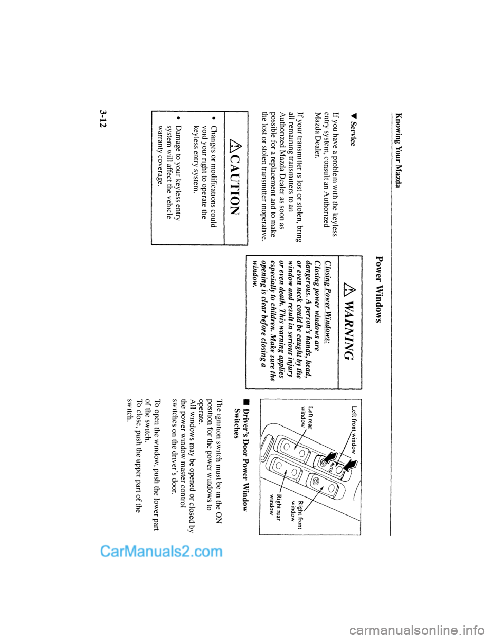 MAZDA MODEL MILLENIA 2001 (in English) Repair Manual MAZDA MODEL MILLENIA 2001 (in English) Repair Manual