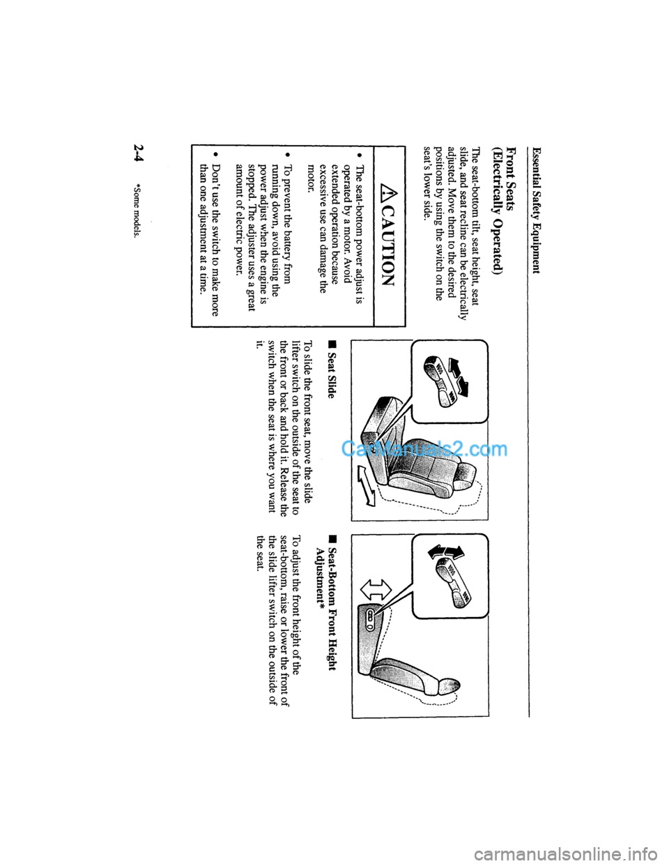 MAZDA MODEL MILLENIA 2000   (in English) User Guide 