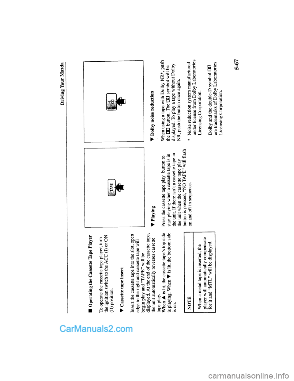 MAZDA MODEL MILLENIA 2000 Owners Manual (in English) MAZDA MODEL MILLENIA 2000 Owners Manual (in English)