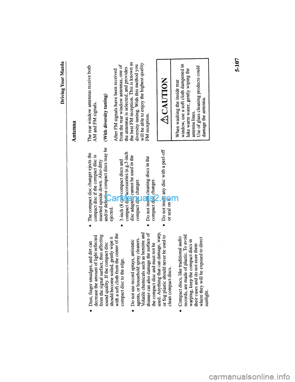 MAZDA MODEL MILLENIA 2000 Owners Manual (in English) MAZDA MODEL MILLENIA 2000 Owners Manual (in English)