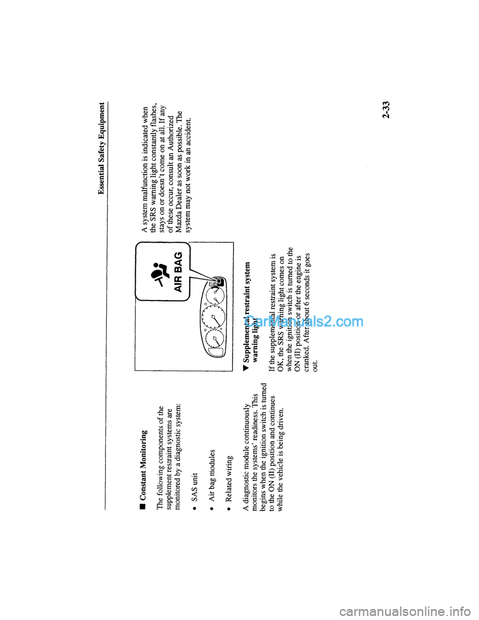 MAZDA MODEL MILLENIA 2000   (in English) Service Manual 