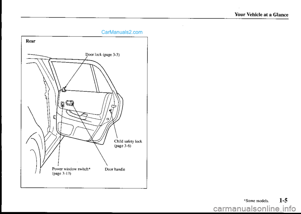 MAZDA MODEL PROTÉGÉ 2001   (in English) User Guide Your Vehicle at a clance  