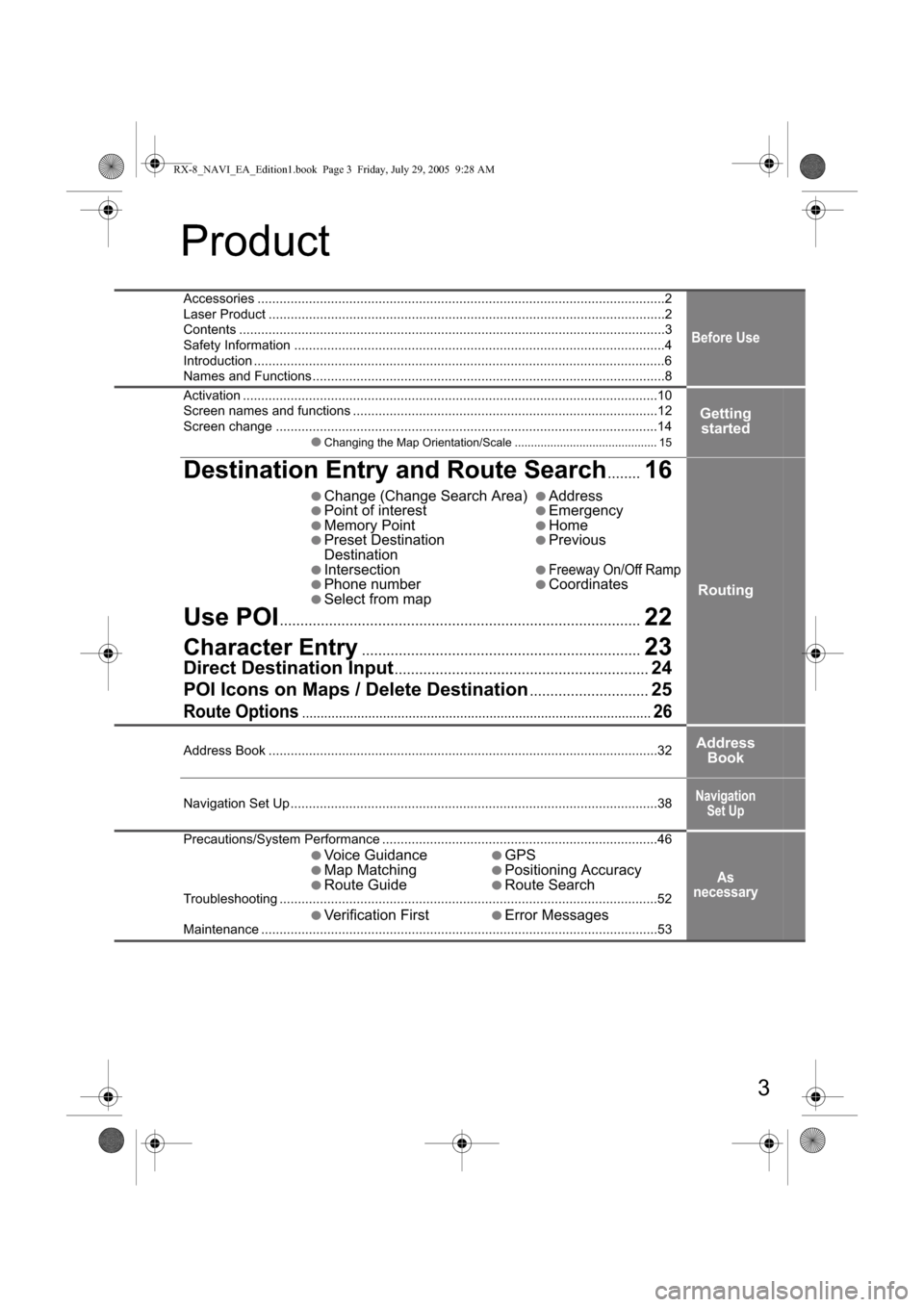 MAZDA MODEL RX 8 2006  Owners Manual (in English) $

	
 
"	 