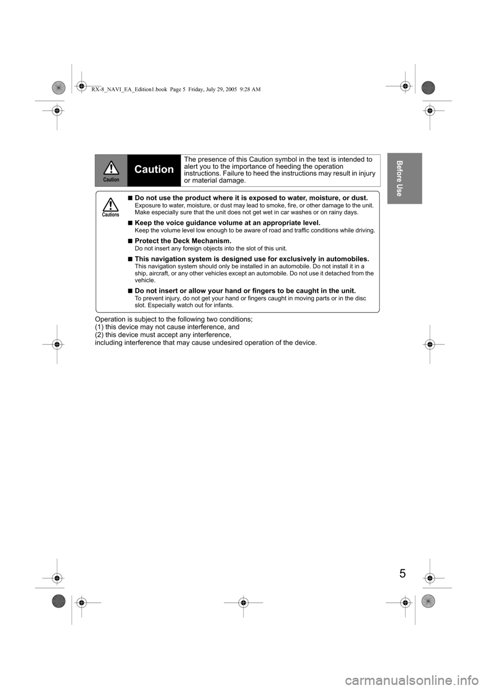 MAZDA MODEL RX 8 2006  Owners Manual (in English)  

,
2<




@
.+/


>

./


>





