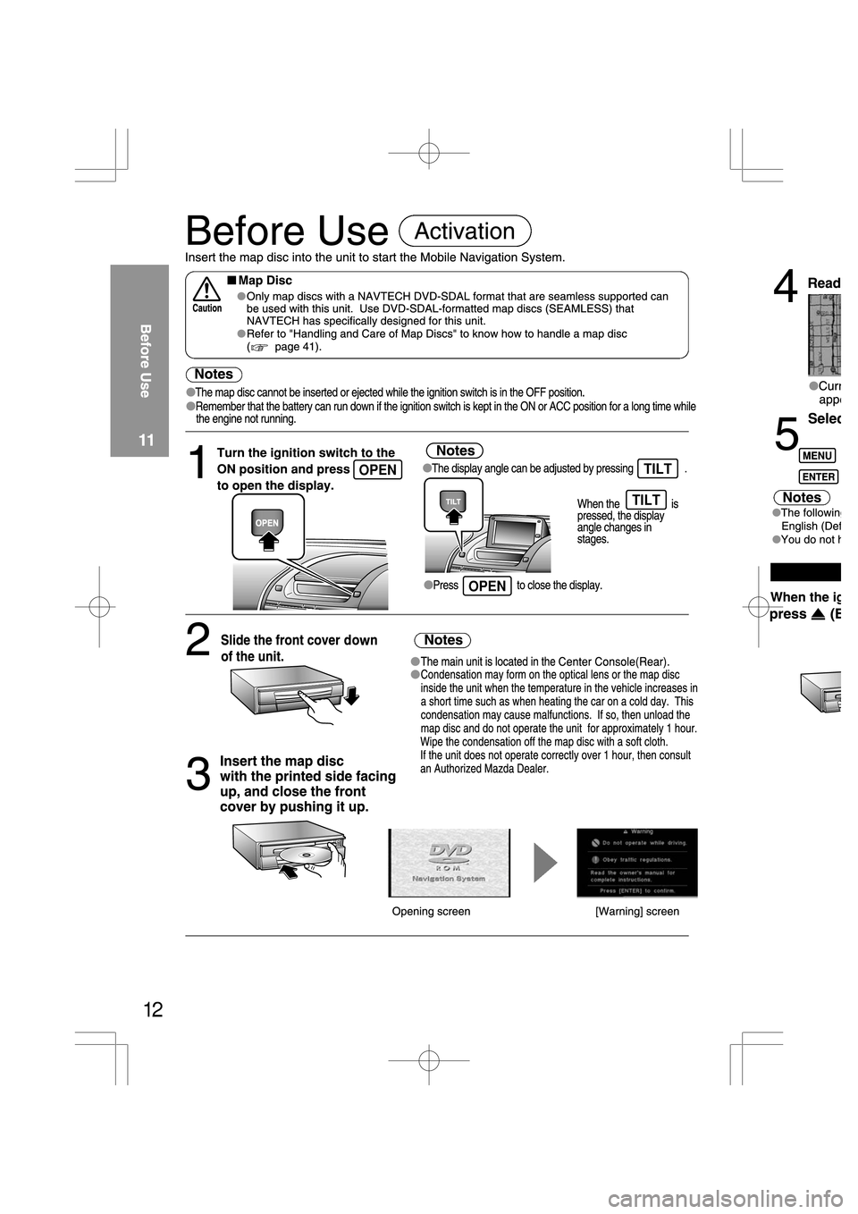 MAZDA MODEL RX 8 2004  Owners Manual (in English) 12
OPEN
OPEN
TILT
TILT 