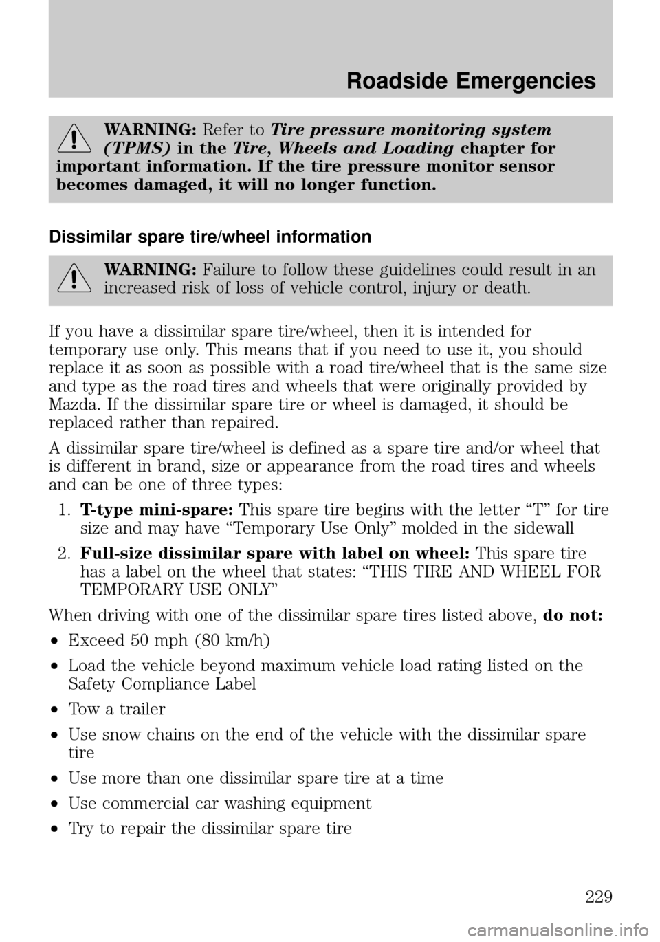 MAZDA MODEL TRIBUTE 2010 Owners Manual (in English) MAZDA MODEL TRIBUTE 2010 Owners Manual (in English)