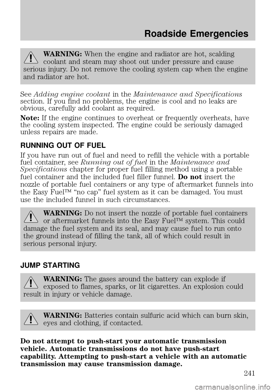 MAZDA MODEL TRIBUTE 2010 Owners Manual (in English) MAZDA MODEL TRIBUTE 2010 Owners Manual (in English)