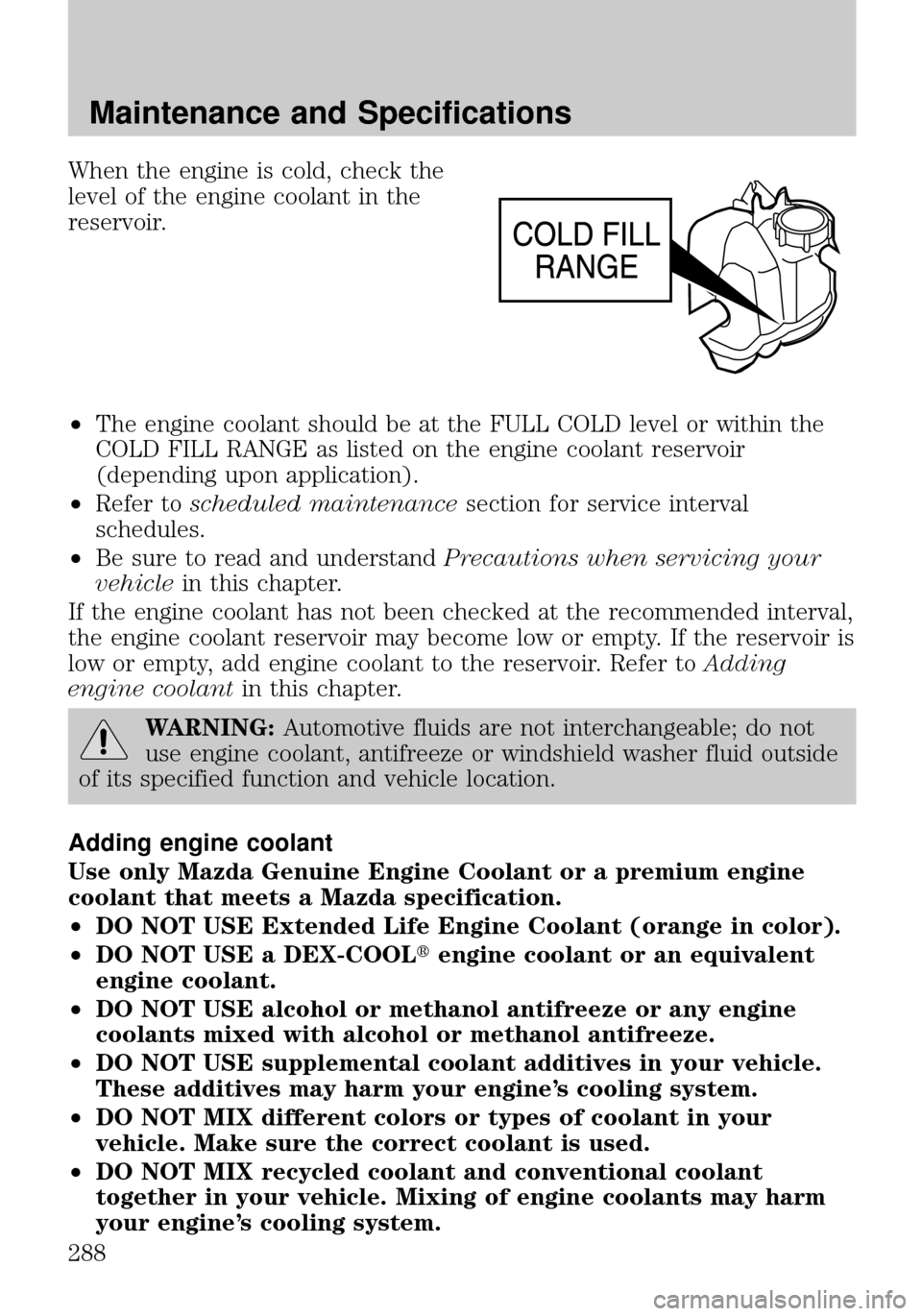 MAZDA MODEL TRIBUTE 2010 Owners Manual (in English) MAZDA MODEL TRIBUTE 2010 Owners Manual (in English)