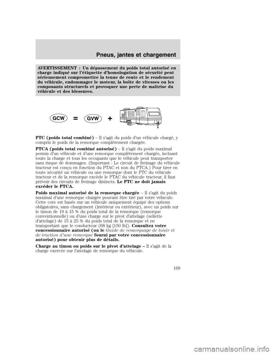 MAZDA MODEL TRIBUTE 2008 Manuel du propriétaire (in French) AVERTISSEMENT : Un dépassement du poids total autorisé en
charge indiqué sur l’étiquette d’homologation de sécurité peut
sérieusement compromettre la tenue de route et le rendement
du véhi MAZDA MODEL TRIBUTE 2008 Manuel du propriétaire (in French) AVERTISSEMENT : Un dépassement du poids total autorisé en
charge indiqué sur l’étiquette d’homologation de sécurité peut
sérieusement compromettre la tenue de route et le rendement
du véhi