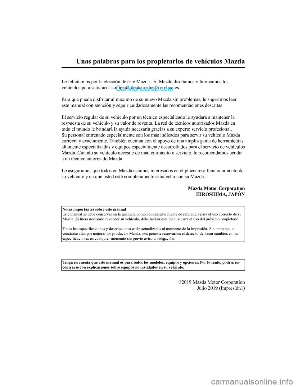 MAZDA MODEL 2 2020  Manual del propietario (in Spanish) 