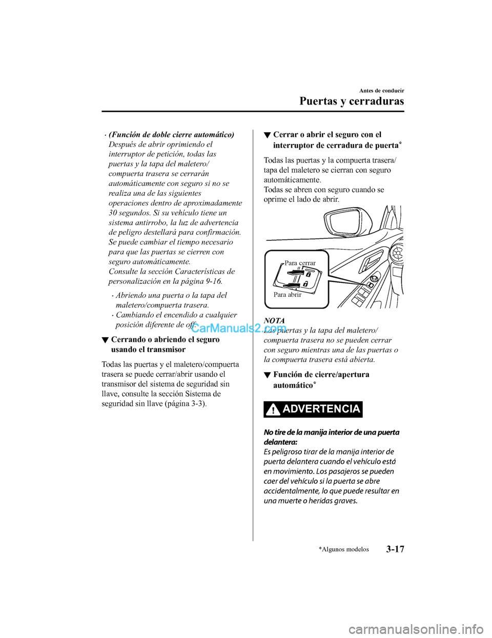 MAZDA MODEL 2 2020  Manual del propietario (in Spanish) (Funci