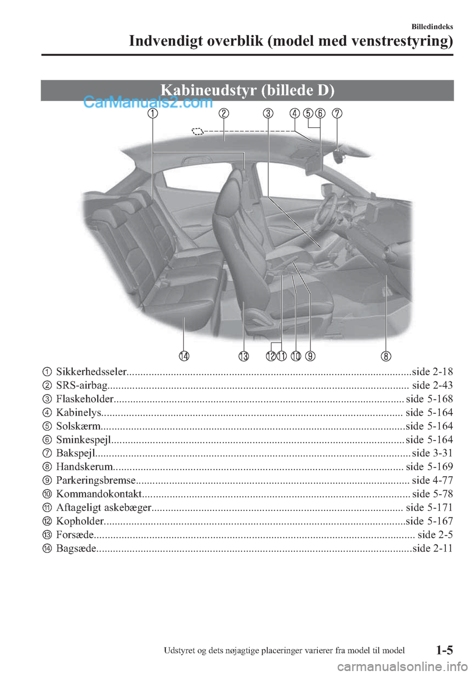 MAZDA MODEL 2 2019  Instruktionsbog (in Danish) �.�D�E�L�Q�H�X�G�V�W�\�U���E�L�O�O�H�G�H���
p�6�L�N�N�H�U�K�H�G�V�V�H�O�H�U������������������������������������������������������������