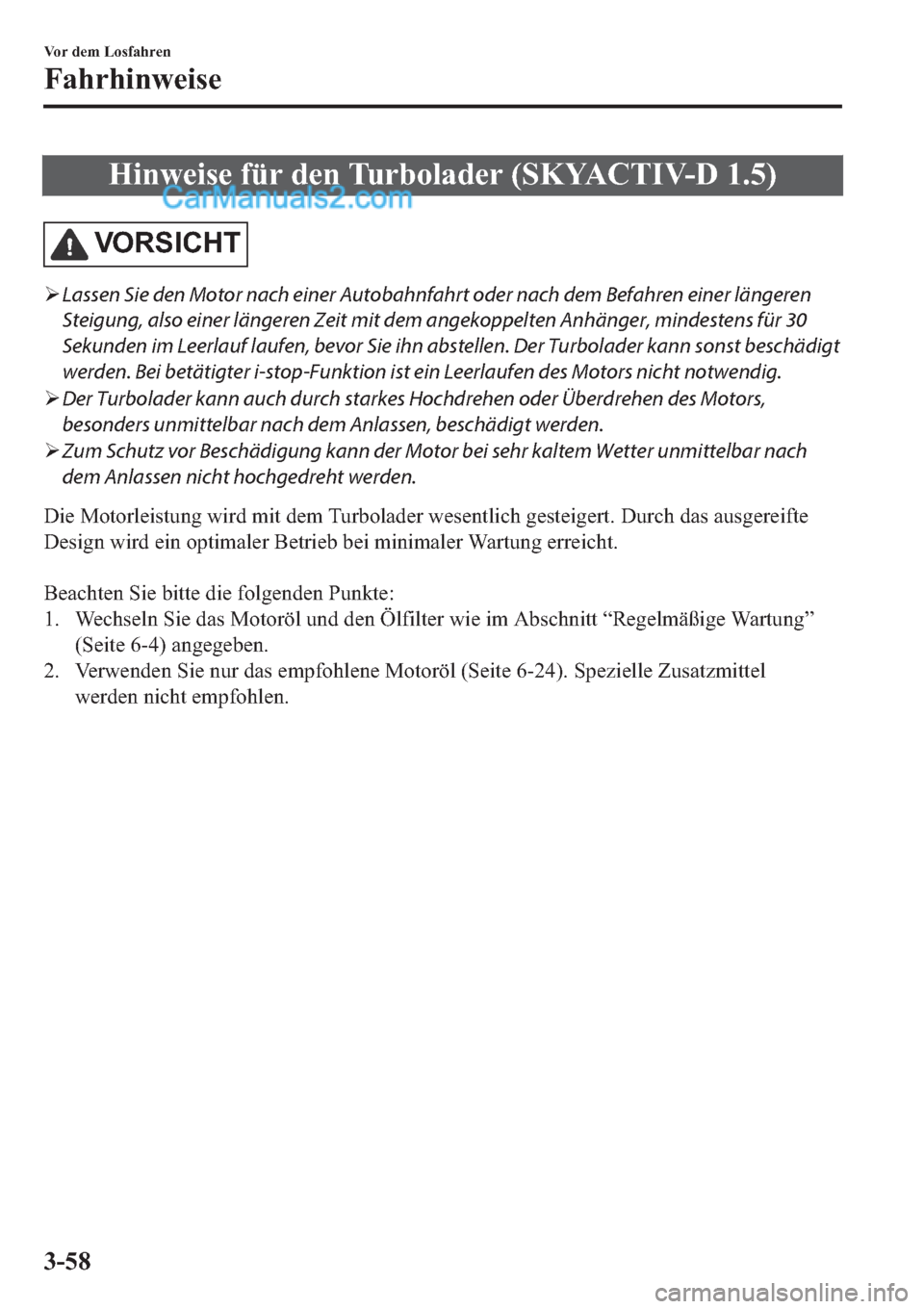 MAZDA MODEL 2 2019  Betriebsanleitung (in German) �+�L�Q�Z�H�L�V�H��I�