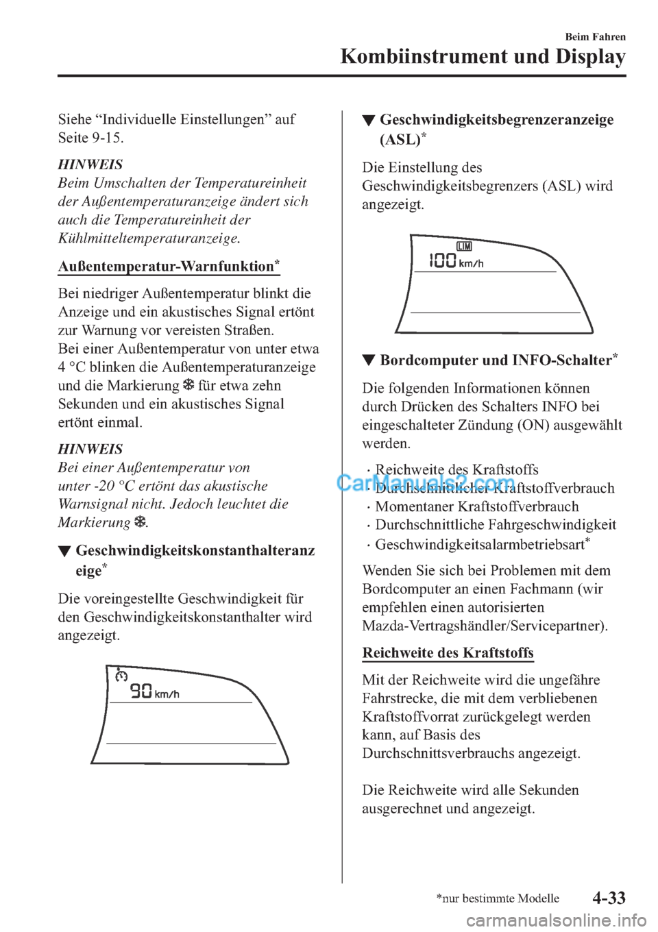 MAZDA MODEL 2 2019  Betriebsanleitung (in German) �6�L�H�K�H��