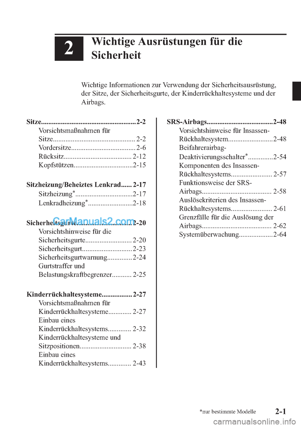 MAZDA MODEL 2 2019  Betriebsanleitung (in German) �
�:�L�F�K�W�L�J�H��$�X�V�U�
