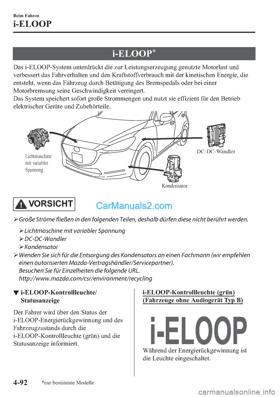 MAZDA MODEL 2 2019  Betriebsanleitung (in German) �L��(�/�2�2�3�
��D�V��L��(�/�2�2�3��6�\�V�W�H�P��X�Q�W�H�U�G�U�