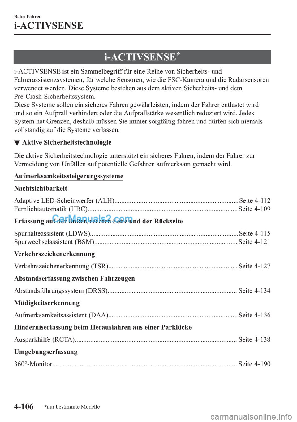 MAZDA MODEL 2 2019  Betriebsanleitung (in German) �L��$�&�7�,�9�6�(�1�6�(�
�L��$�&�7�,�9�6�(�1�6�(��L�V�W��H�L�Q��6�D�P�P�H�O�E�H�J�U�L�I�I��I�