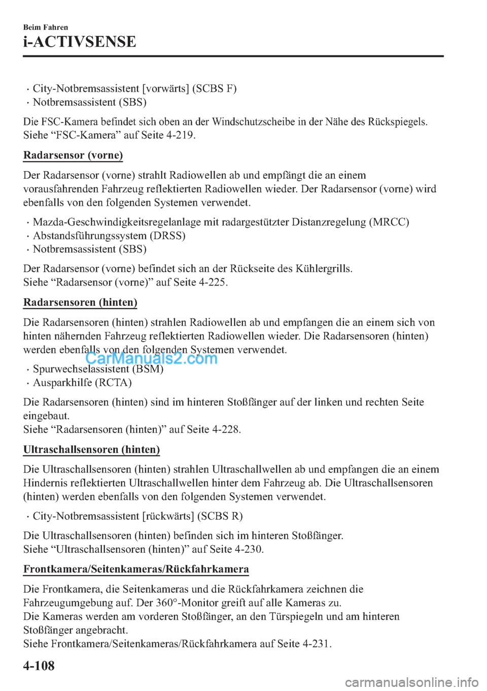 MAZDA MODEL 2 2019  Betriebsanleitung (in German) �x�&�L�W�\��1�R�W�E�U�H�P�V�D�V�V�L�V�W�H�Q�W��>�Y�R�U�Z�l�U�W�V�@���6�&�%�6��)�
�x�1�R�W�E�U�H�P�V�D�V�V�L�V�W�H�Q�W���6�%�6�
��L�H��)�6�&��.�D�P�H�U�D��E�H�I�L�Q�G�H�W��V�L�F�K��R�E�H