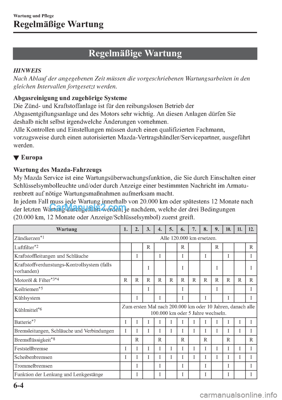 MAZDA MODEL 2 2019  Betriebsanleitung (in German) �5�H�J�H�O�P�l�