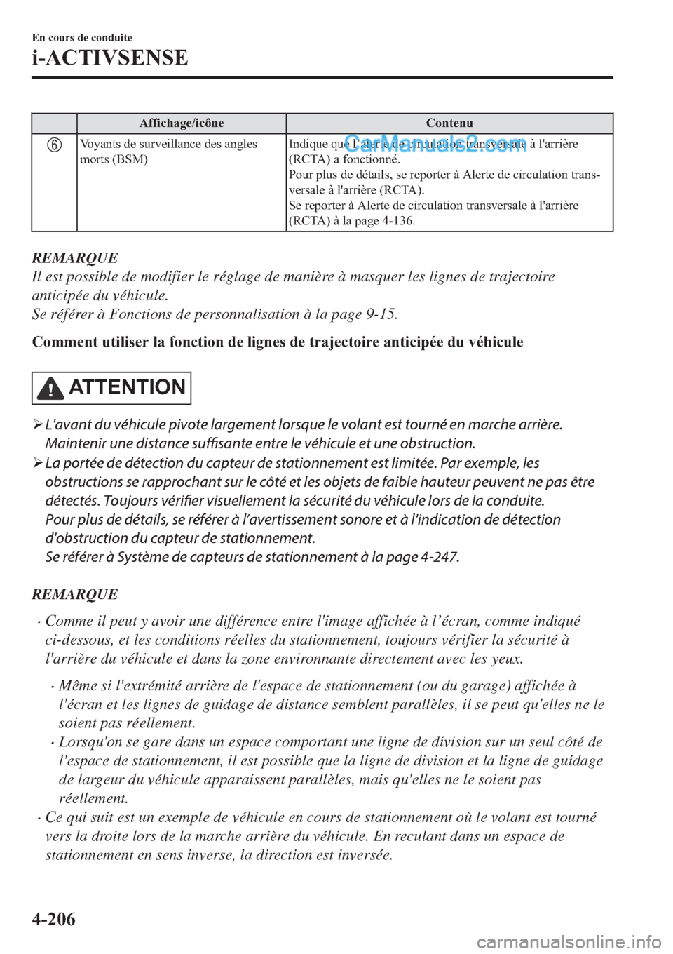 MAZDA MODEL 2 2019  Manuel du propriétaire (in French) �$�I�I�L�F�K�D�J�H��L�F�{�Q�H �&�R�Q�W�H�Q�X
�9�R�\�D�Q�W�V��G�H��V�X�U�Y�H�L�O�O�D�Q�F�H��G�H�V��D�Q�J�O�H�V
�P�R�U�W�V���%�6�0��,�Q�G�L�T�X�H��T�X�H��O�