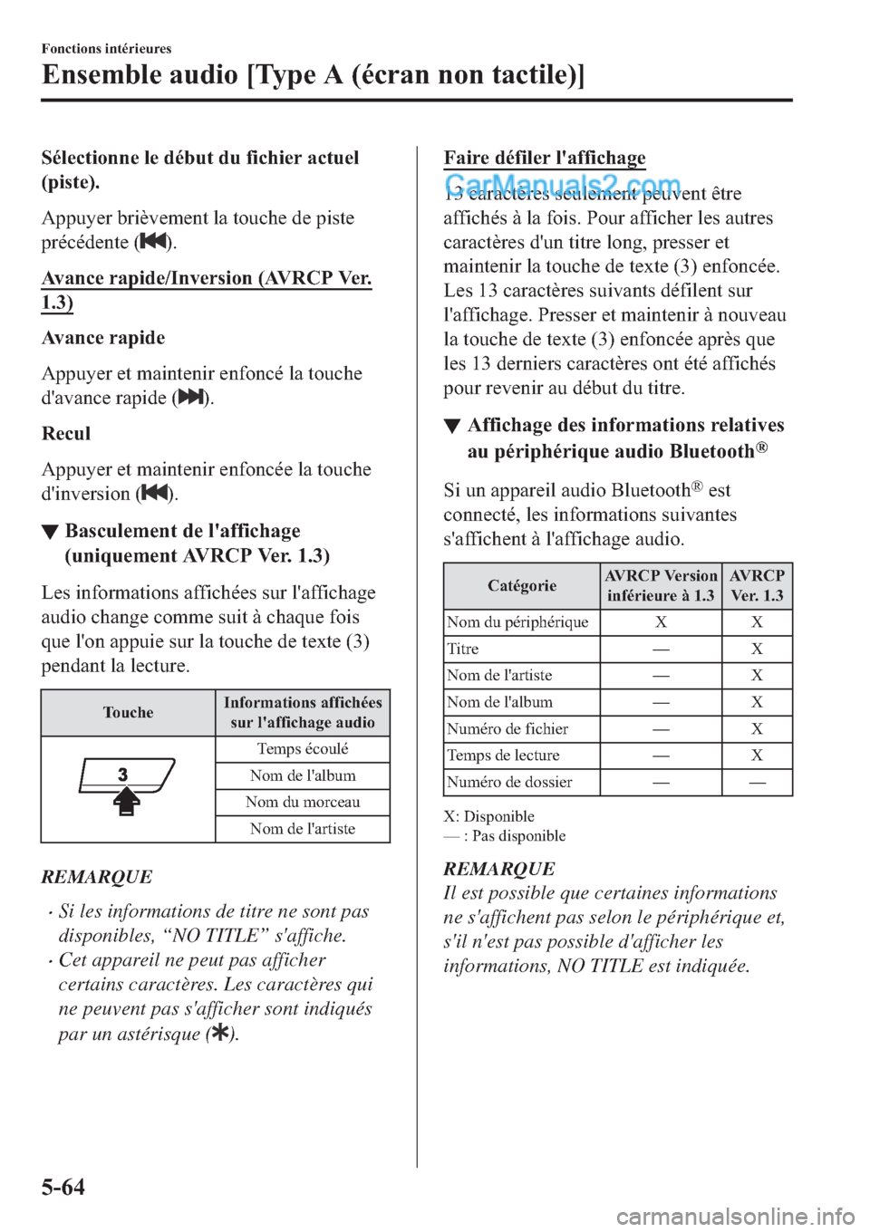 MAZDA MODEL 2 2019  Manuel du propriétaire (in French) �6�p�O�H�F�W�L�R�Q�Q�H��O�H��G�p�E�X�W��G�X��I�L�F�K�L�H�U��D�F�W�X�H�O
��S�L�V�W�H��
�$�S�S�X�\�H�U��E�U�L�q�Y�H�P�H�Q�W��O�D��W�R�X�F�K�H��G�H��S�L�V�W�H
�S�U�p�F�p�G�H�Q�W�H��
��
�