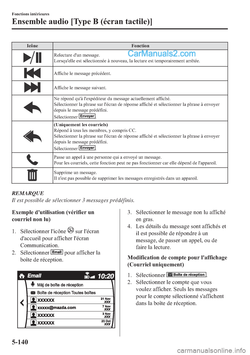 MAZDA MODEL 2 2019  Manuel du propriétaire (in French) �,�F�{�Q�H �)�R�Q�F�W�L�R�Q
�5�H�O�H�F�W�X�U�H��G�
�X�Q��P�H�V�V�D�J�H�
�/�R�U�V�T�X�
�H�O�O�H��H�V�W��V�p�O�H�F�W�L�R�Q�Q�p�H��j��Q�R�X�Y�H�D�X���O�D��O�H�F�W�X�U�H��H�V�W��W�H�P�S�R�U�D�