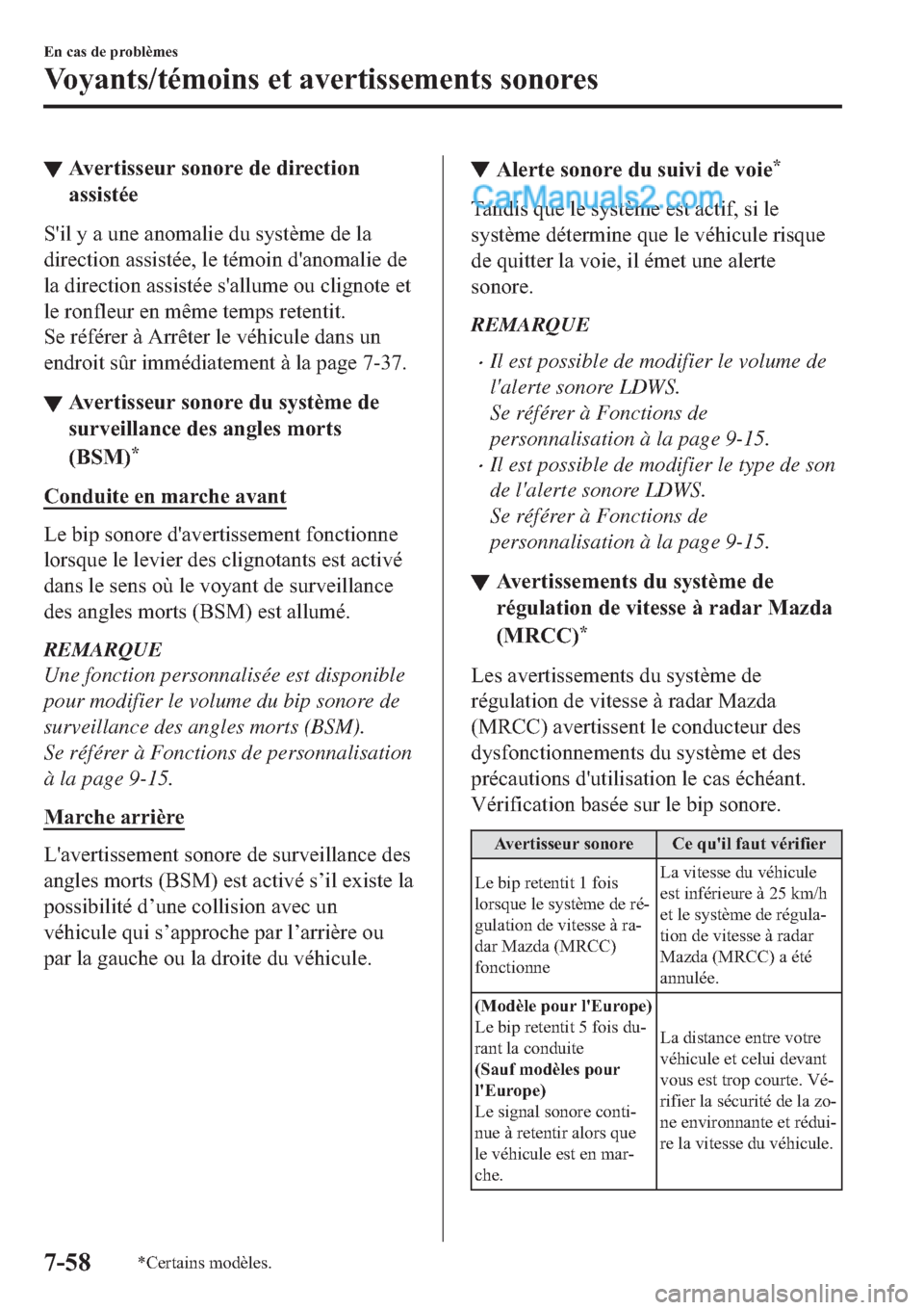 MAZDA MODEL 2 2019  Manuel du propriétaire (in French) ▼�$�Y�H�U�W�L�V�V�H�X�U��V�R�Q�R�U�H��G�H��G�L�U�H�F�W�L�R�Q
�D�V�V�L�V�W�p�H
�6�
�L�O��\��D��X�Q�H��D�Q�R�P�D�O�L�H��G�X��V�\�V�W�q�P�H��G�H��O�D
�G�L�U�H�F�W�L�R�Q��D�V�V�L�V�W�p�H��