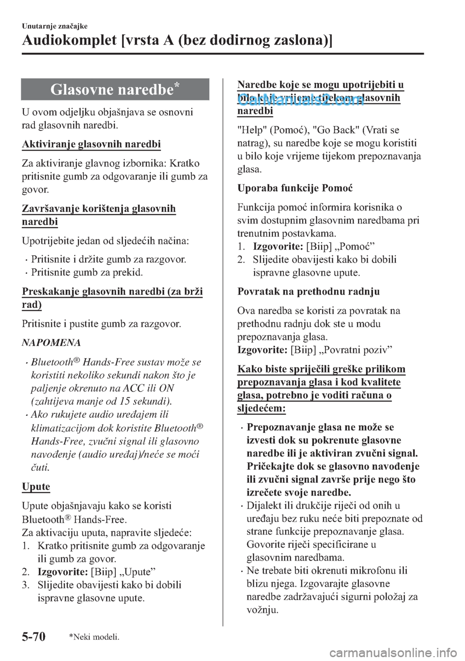 MAZDA MODEL 2 2019  Upute za uporabu (in Crotian) �*�O�D�V�R�Y�Q�H��Q�D�U�H�G�E�H�
�8��R�Y�R�P��R�G�M�H�O�M�N�X��R�E�M�D�