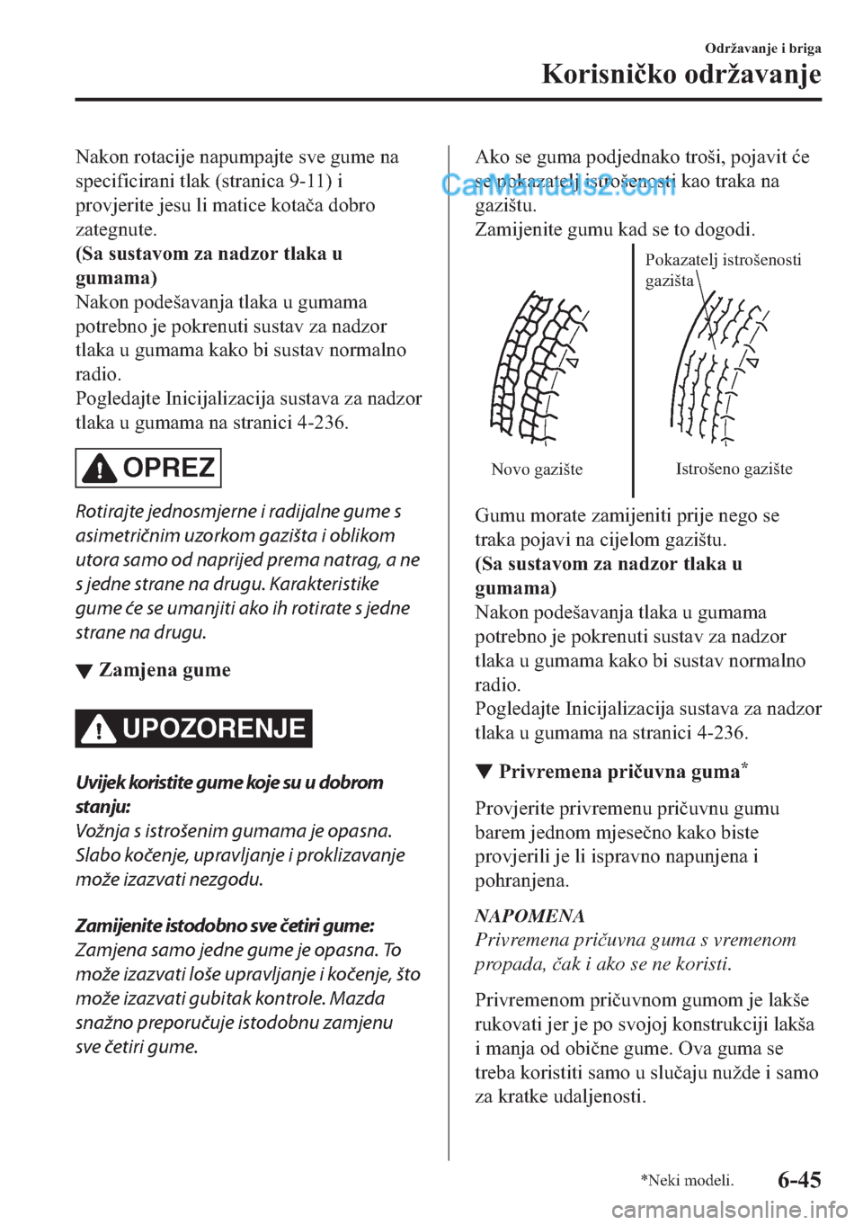 MAZDA MODEL 2 2019  Upute za uporabu (in Crotian) �1�D�N�R�Q��U�R�W�D�F�L�M�H��Q�D�S�X�P�S�D�M�W�H��V�Y�H��J�X�P�H��Q�D
�V�S�H�F�L�I�L�F�L�U�D�Q�L��W�O�D�N���V�W�U�D�Q�L�F�D��������L
�S�U�R�Y�M�H�U�L�W�H��M�H�V�X��O�L��P�D�W�L�F�H�