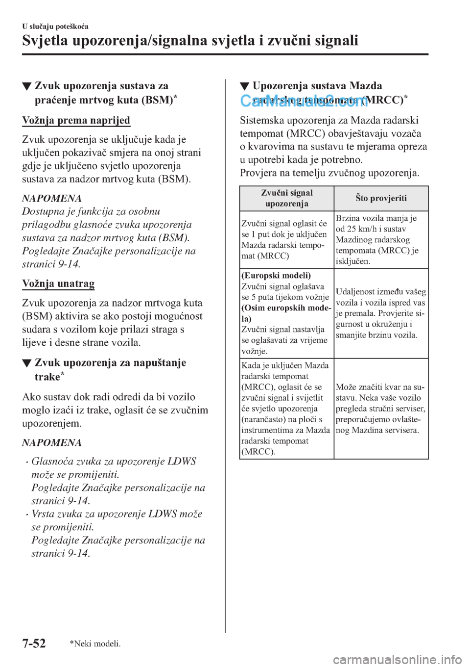MAZDA MODEL 2 2019  Upute za uporabu (in Crotian) ▼�=�Y�X�N��X�S�R�]�R�U�H�Q�M�D��V�X�V�W�D�Y�D��]�D
�S�U�D�