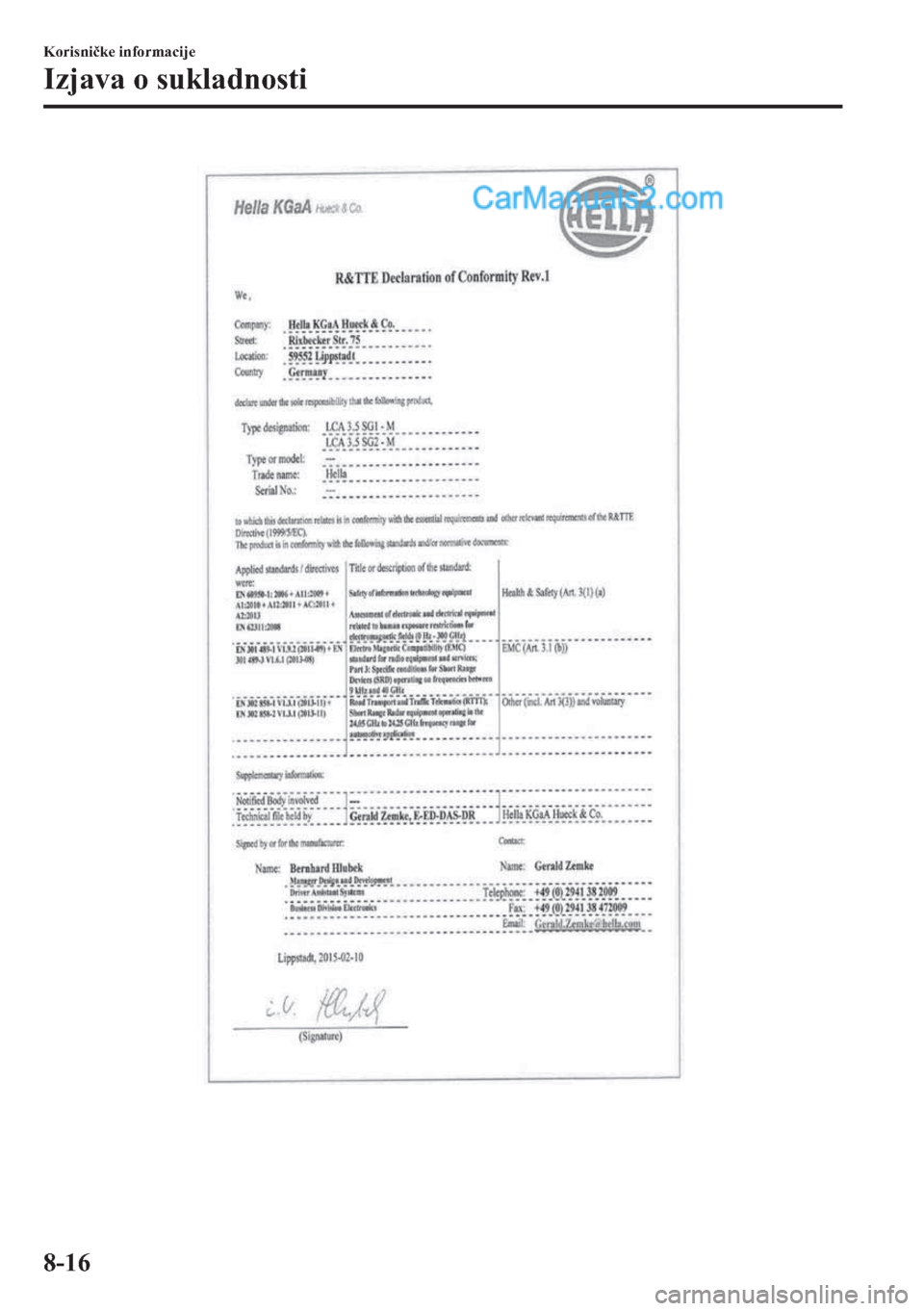 MAZDA MODEL 2 2019  Upute za uporabu (in Crotian) �.�R�U�L�V�Q�L�þ�N�H��L�Q�I�R�U�P�D�F�L�M�H
�,�]�M�D�Y�D��R��V�X�N�O�D�G�Q�R�V�W�L
����  