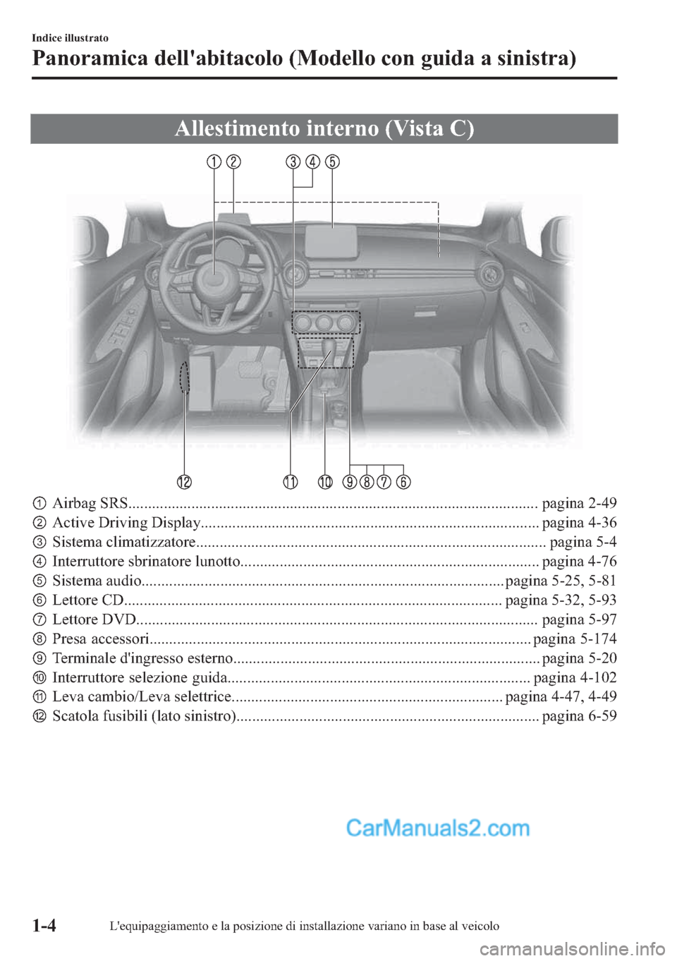 MAZDA MODEL 2 2019  Manuale del proprietario (in Italian) �$�O�O�H�V�W�L�P�H�Q�W�R��L�Q�W�H�U�Q�R���9�L�V�W�D��&�
p�$�L�U�E�D�J��6�5�6�����������������������������������������������������������