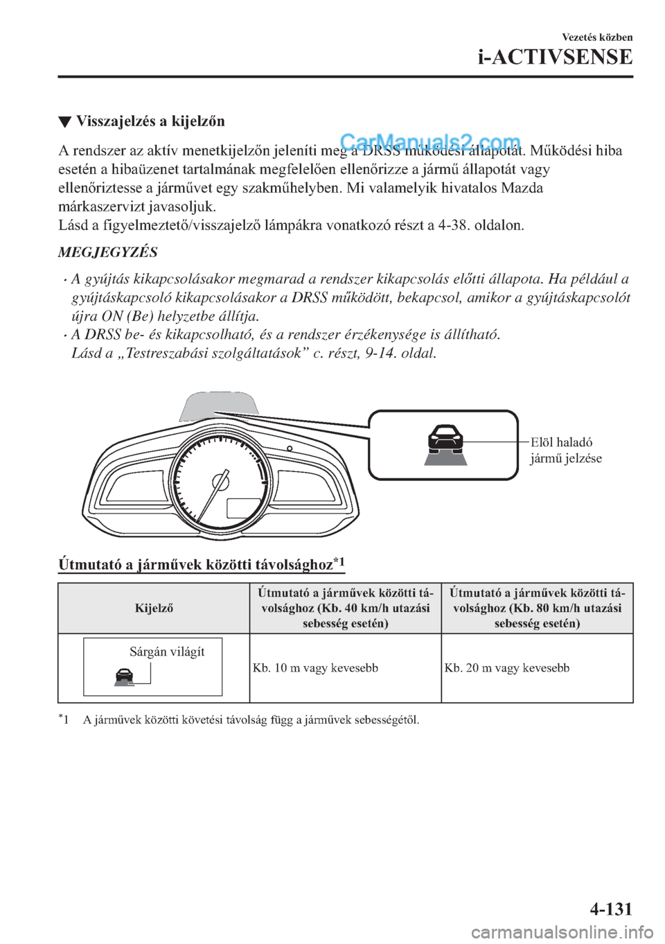 MAZDA MODEL 2 2019  Kezelési útmutató (in Hungarian) ▼�9�L�V�V�]�D�M�H�O�]�p�V��D��N�L�M�H�O�]�Q
�$��U�H�Q�G�V�]�H�U��D�]��D�N�W�t�Y��P�H�Q�H�W�N�L�M�H�O�]�Q��M�H�O�H�Q�t�W�L��P�H�J��D���5�6�6��P&�N�|�G�p�V�L��i�O�O�D�S�R�W�i�W���0