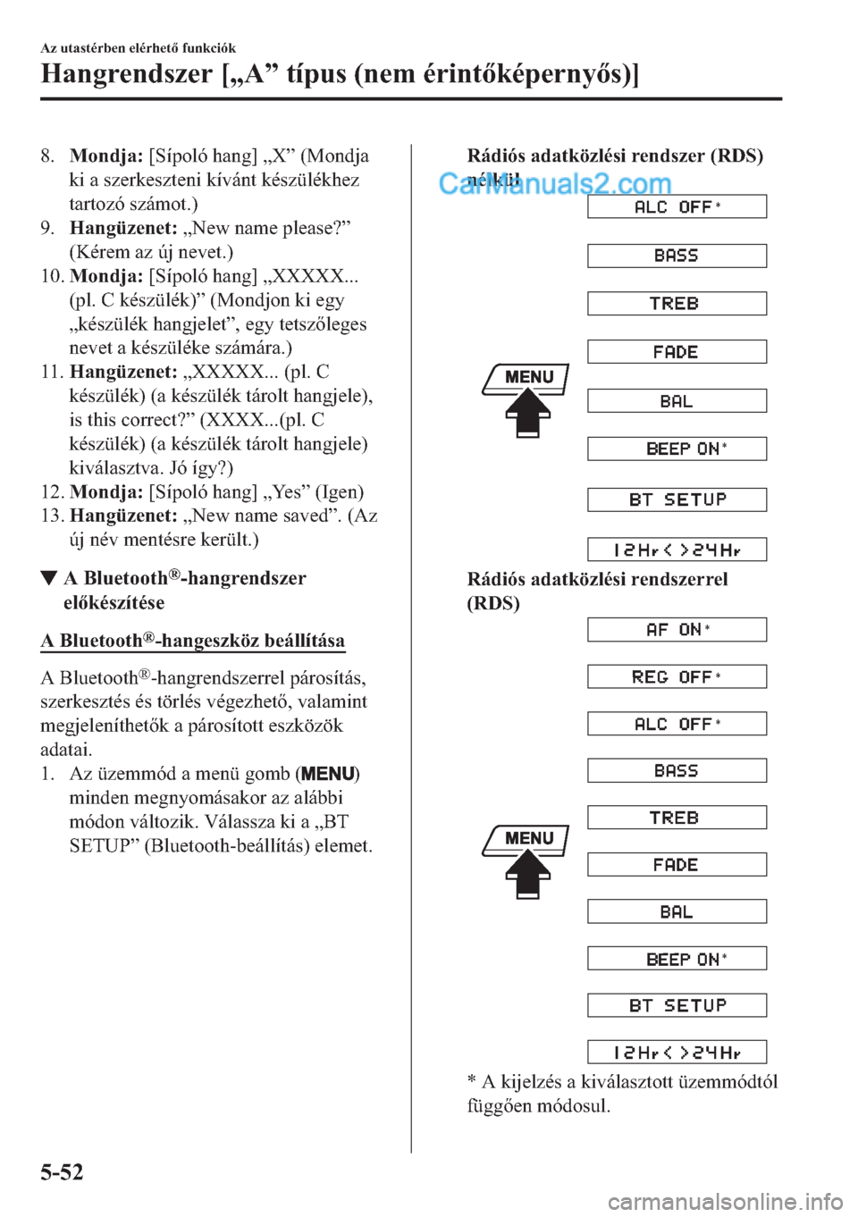 MAZDA MODEL 2 2019  Kezelési útmutató (in Hungarian) ���0�R�Q�G�M�D���>�6�t�S�R�O�y��K�D�Q�J�@��