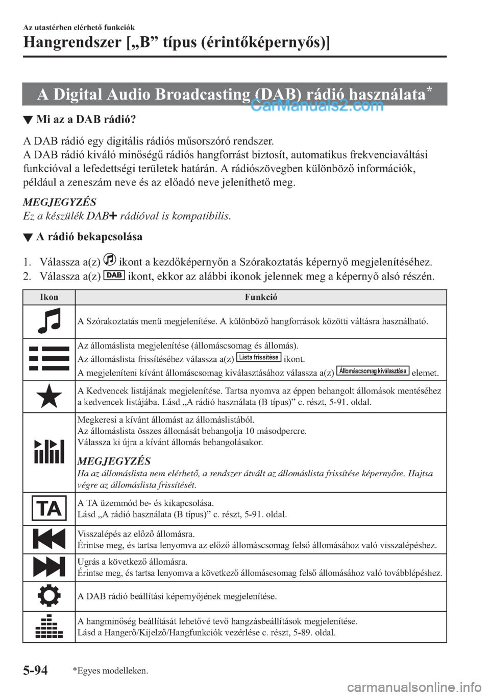MAZDA MODEL 2 2019  Kezelési útmutató (in Hungarian) �$���L�J�L�W�D�O��$�X�G�L�R��%�U�R�D�G�F�D�V�W�L�Q�J����$�%���U�i�G�L�y��K�D�V�]�Q�i�O�D�W�D�
▼�0�L��D�]��D���$�%��U�i�G�L�y�"
�$���$�%��U�i�G�L�y��H�J�\��G�L�J�L�W�i�O�L�V��U�