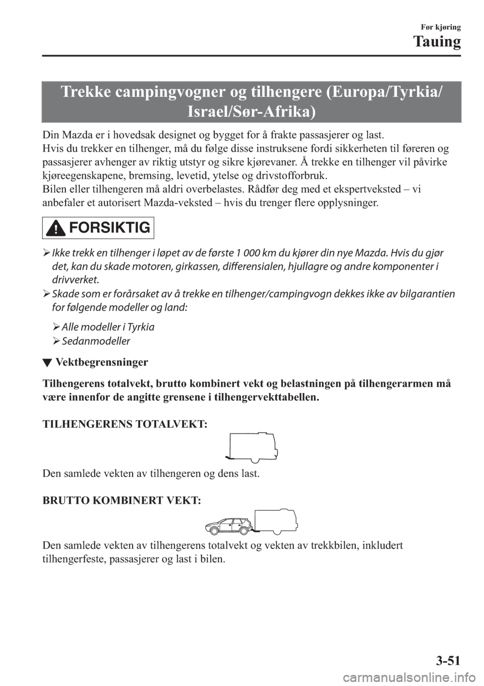 MAZDA MODEL 2 2019  Brukerhåndbok (in Norwegian) �7�U�H�N�N�H��F�D�P�S�L�Q�J�Y�R�J�Q�H�U��R�J��W�L�O�K�H�Q�J�H�U�H���(�X�U�R�S�D��7�\�U�N�L�D�
�,�V�U�D�H�O��6�