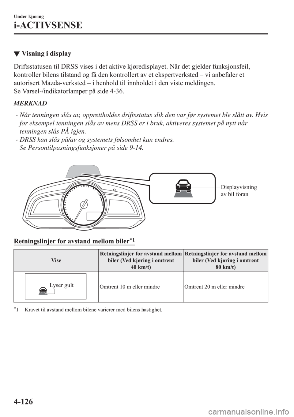 MAZDA MODEL 2 2019  Brukerhåndbok (in Norwegian) ▼�9�L�V�Q�L�Q�J��L��G�L�V�S�O�D�\
��U�L�I�W�V�V�W�D�W�X�V�H�Q��W�L�O���5�6�6��Y�L�V�H�V��L��G�H�W��D�N�W�L�Y�H��N�M�¡�U�H�G�L�V�S�O�D�\�H�W���1�n�U��G�H�W��J�M�H�O�G�H�U��I�X�Q�N�V�