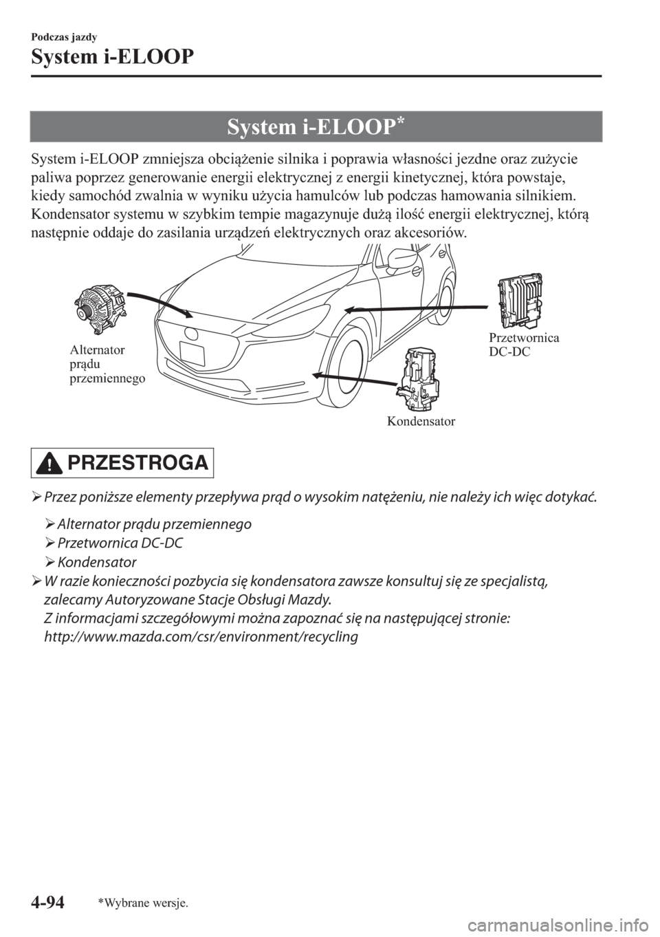 MAZDA MODEL 2 2019  Instrukcja Obsługi (in Polish) �6�\�V�W�H�P��L��(�/�2�2�3�
�6�\�V�W�H�P��L��(�/�2�2�3��]�P�Q�L�H�M�V�]�D��R�E�F�L*�H�Q�L�H��V�L�O�Q�L�N�D��L��S�R�S�U�D�Z�L�D��Z�