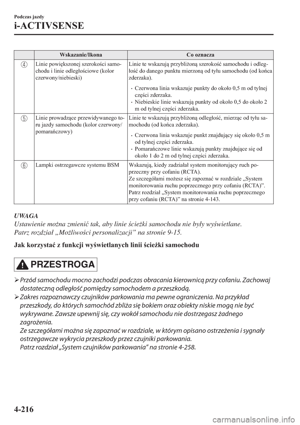 MAZDA MODEL 2 2019  Instrukcja Obsługi (in Polish) �:�V�N�D�]�D�Q�L�H��,�N�R�Q�D �&�R��R�]�Q�D�F�]�D
�/�L�Q�L�H��S�R�Z�L
�N�V�]�R�Q�H�M��V�]�H�U�R�N�R�F�L��V�D�P�R(
�F�K�R�G�X��L��O�L�Q�L�H��R�G�O�H�J�