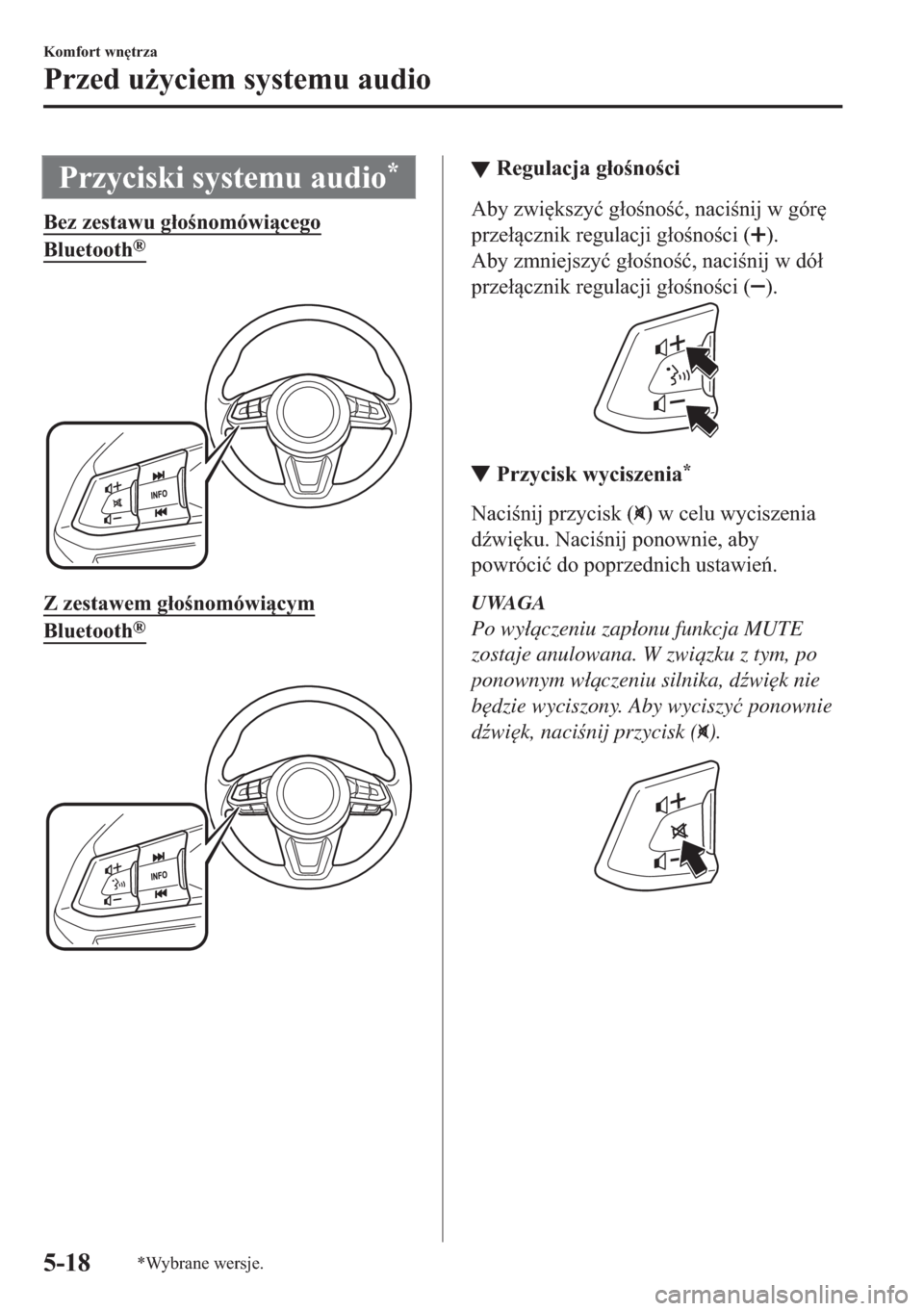 MAZDA MODEL 2 2019  Instrukcja Obsługi (in Polish) �3�U�]�\�F�L�V�N�L��V�\�V�W�H�P�X��D�X�G�L�R�
�%�H�]��]�H�V�W�D�Z�X��J�