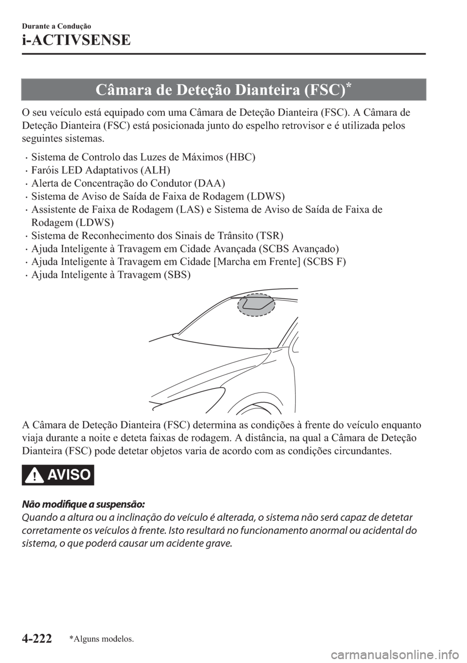 MAZDA MODEL 2 2019  Manual do proprietário (in Portuguese) �&�k�P�D�U�D��G�H���H�W�H�o�m�R���L�D�Q�W�H�L�U�D���)�6�&��
�2��V�H�X��Y�H�t�F�X�O�R��H�V�W�i��H�T�X�L�S�D�G�R��F�R�P��X�P�D��&�k�P�D�U�D��G�H���H�W�H�o�m�R���L�D�Q�W�H�L�U�D���