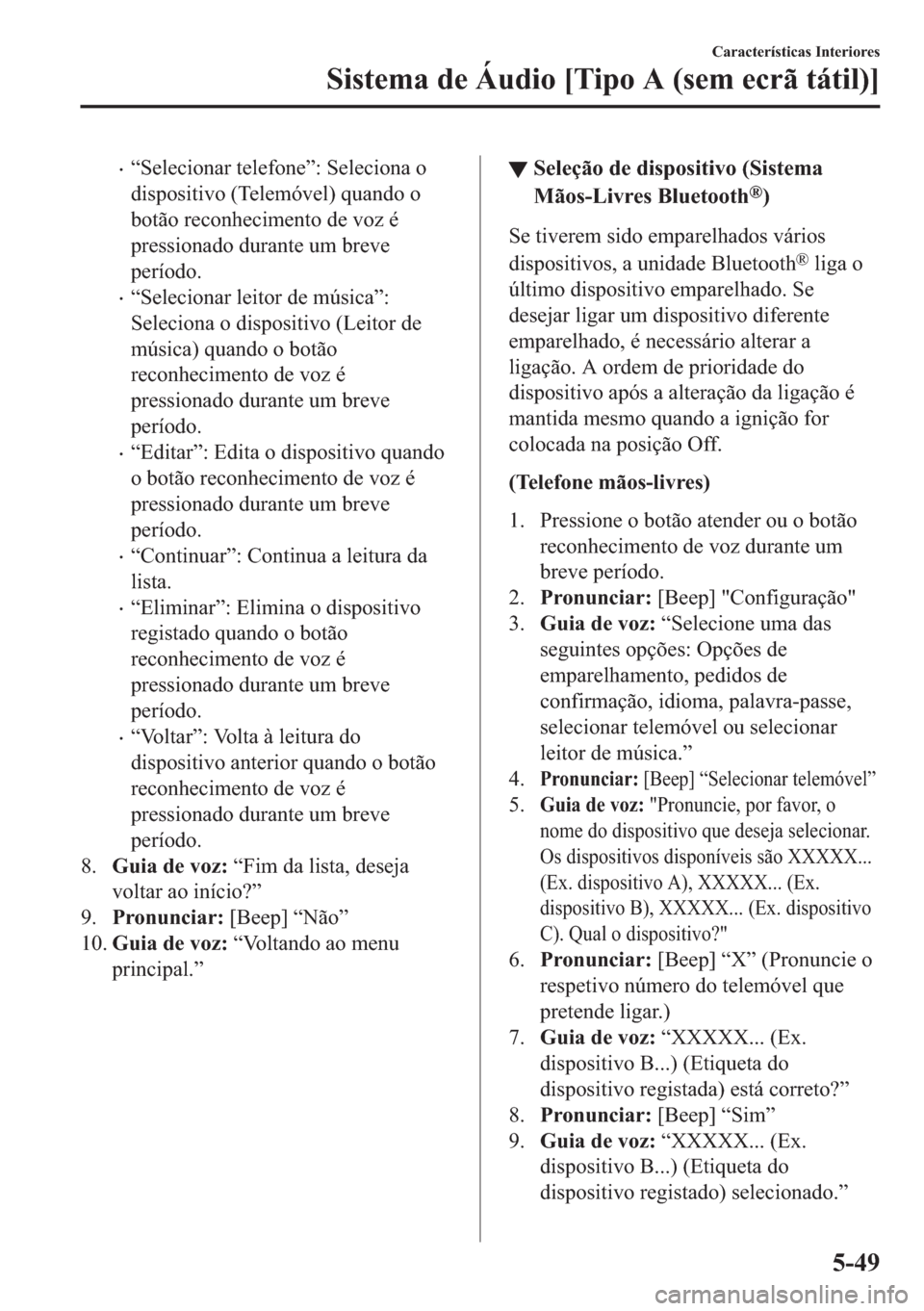 MAZDA MODEL 2 2019  Manual do proprietário (in Portuguese) �x�