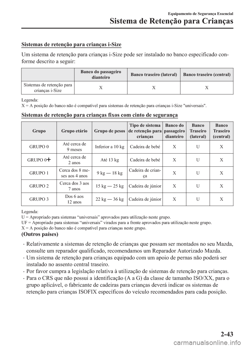 MAZDA MODEL 2 2019  Manual do proprietário (in Portuguese) �6�L�V�W�H�P�D�V��G�H��U�H�W�H�Q�o�m�R��S�D�U�D��F�U�L�D�Q�o�D�V��L��6�L�]�H
�8�P��V�L�V�W�H�P�D��G�H��U�H�W�H�Q�o�m�R��S�D�U�D��F�U�L�D�Q�o�D�V��L��6�L�]�H��S�R�G�H��V�H�U��L�Q�V�W�D�