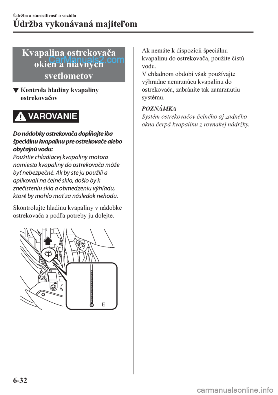 MAZDA MODEL 2 2019  Užívateľská príručka (in Slovak) �.�Y�D�S�D�O�L�Q�D��R�V�W�U�H�N�R�Y�D�