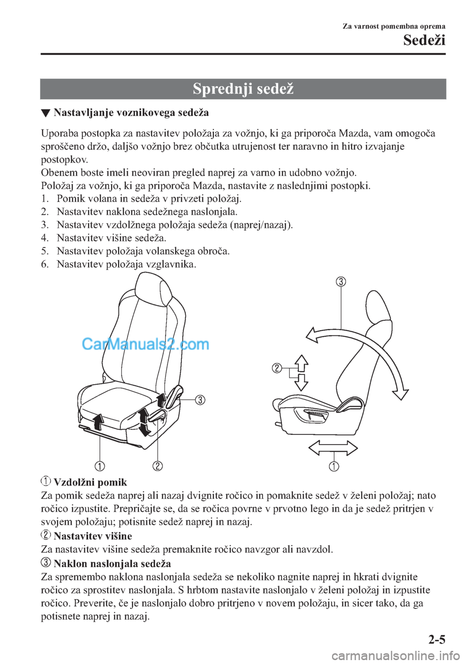 MAZDA MODEL 2 2019  Priročnik za lastnika (in Slovenian) �6�S�U�H�G�Q�M�L��V�H�G�H�