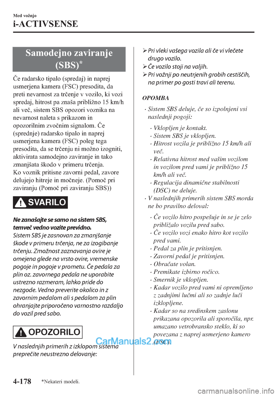 MAZDA MODEL 2 2019  Priročnik za lastnika (in Slovenian) �6�D�P�R�G�H�M�Q�R��]�D�Y�L�U�D�Q�M�H
��6�%�6�
�
�