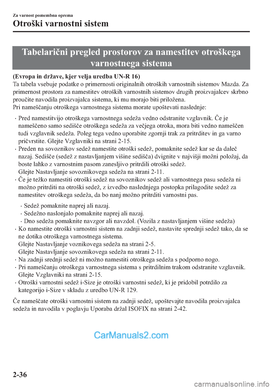 MAZDA MODEL 2 2019  Priročnik za lastnika (in Slovenian) �7�D�E�H�O�D�U�L�