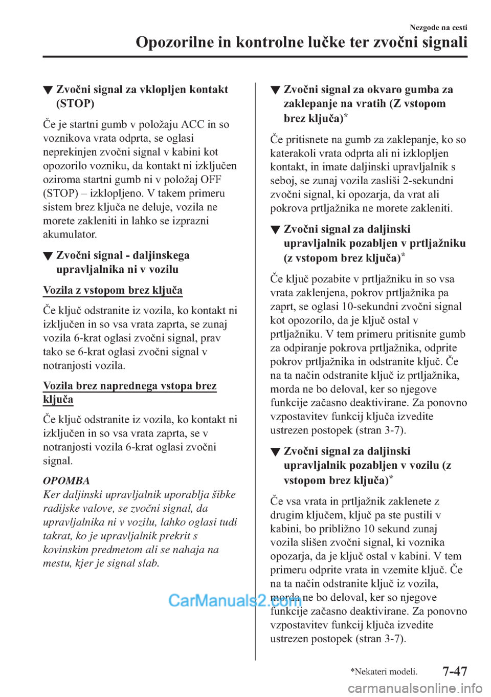 MAZDA MODEL 2 2019  Priročnik za lastnika (in Slovenian) ▼�=�Y�R�