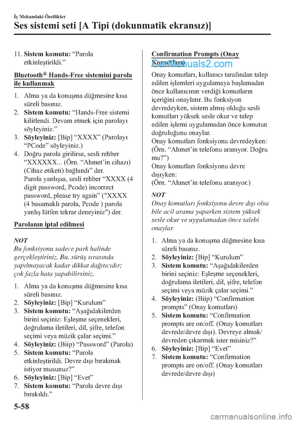 MAZDA MODEL 2 2019  Kullanım Kılavuzu (in Turkish) ���
�6
t�V�W�H�P��N�R�P�X�W�X���